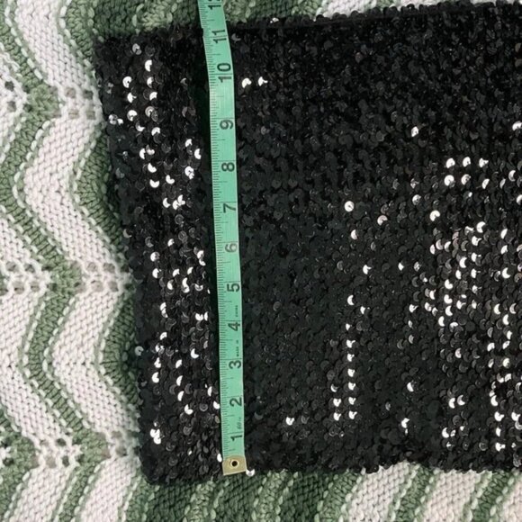 Vintage 19th Avenue Y2K Black Sequin Sparkling Tube Top Cropped Made in Canada - Picture 3 of 8